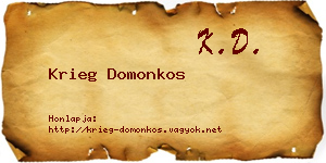 Krieg Domonkos névjegykártya